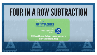 K-5 Math Game: 4 in a Row – Subtraction