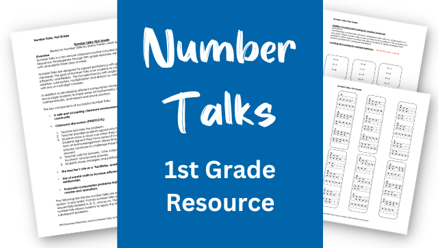 Number Talks Resource: 1st Grade