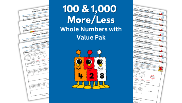 100 and 1000 More/Less with Value Pak