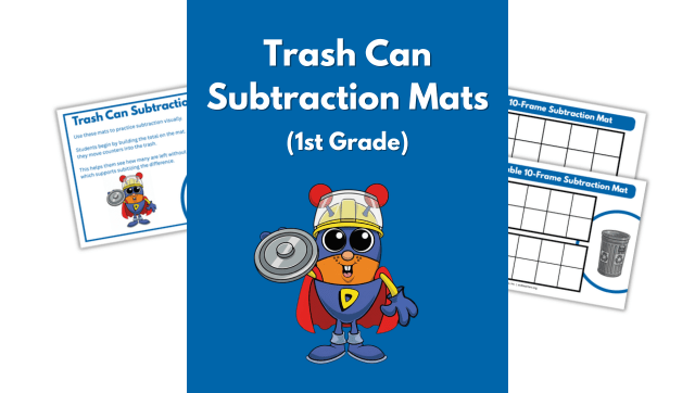 Trash Can Subtraction Mats – 1st Grade