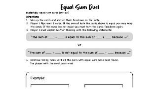 Equal Sum Duel