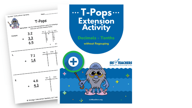 T-Pops’ Extension Activity – Decimals – Tenths (without Regrouping)