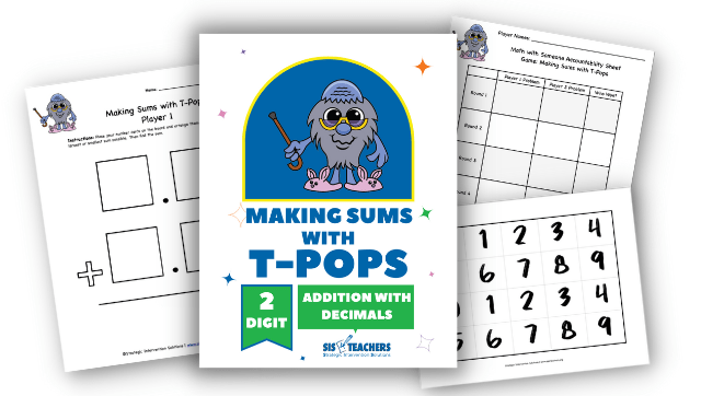 Making Sums with T-Pops – 2-Digit Addition with Decimals