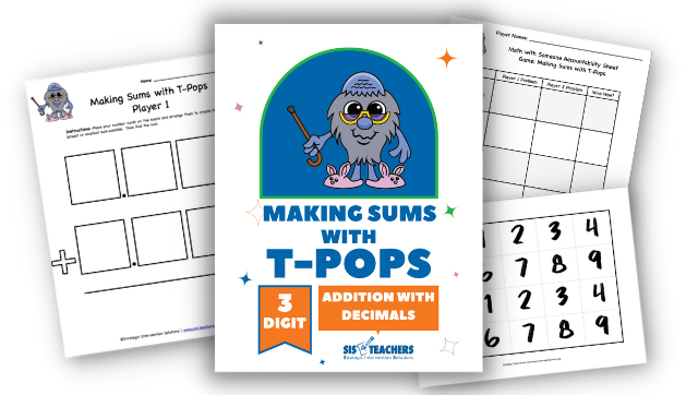 Making Sums with T-Pops – 3-Digit Addition with Decimals