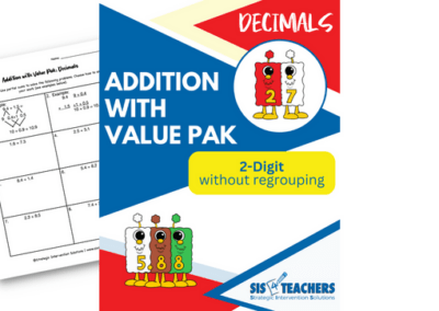 Addition with Value Pak (Decimals): 2-Digit without Regrouping