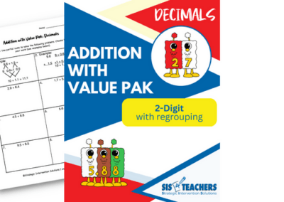 Addition with Value Pak (Decimals): 2-Digit with Regrouping