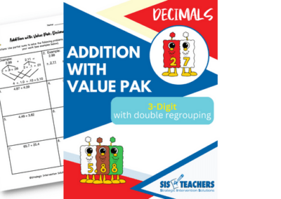 Addition with Value Pak (Decimals): 3-Digit with Double Regrouping