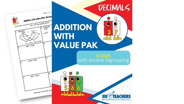 Addition with Value Pak (Decimals): 3-Digit with Double Regrouping