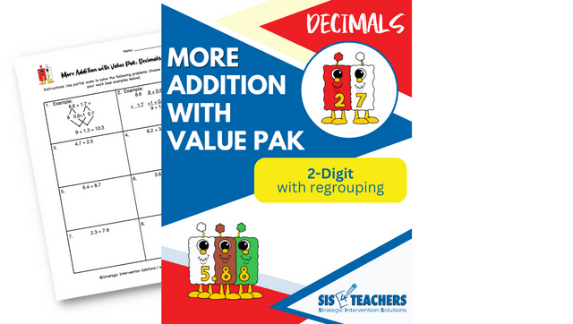 More Addition with Value Pak (Decimals): 2-Digit with Regrouping