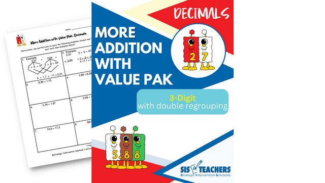 More Addition with Value Pak (Decimals): 3-Digit with Double Regrouping