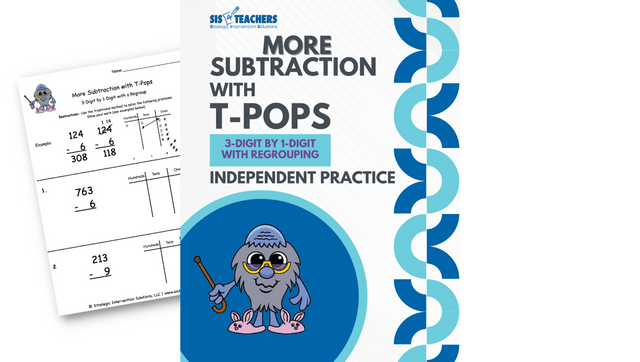 More Subtraction with T-Pops: 3-Digit by 1-Digit with Regrouping