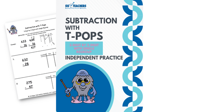 Subtraction with T-Pops: 3-Digit by 2-Digit with Single Regroup