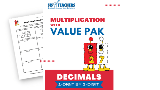 Multiplication with Value Pak – Decimals: 1-Digit by 3-Digit