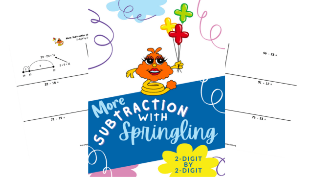 More Subtraction with Springling – 2-Digit by 2-Digit