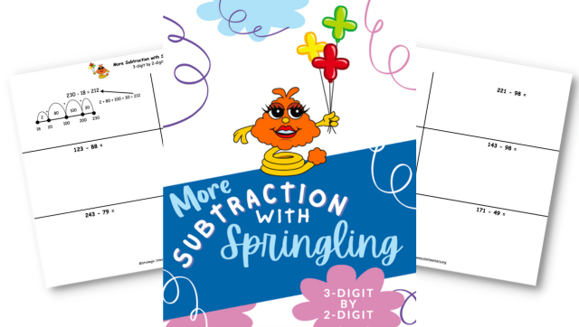 More Subtraction with Springling – 3-Digit by 2-Digit