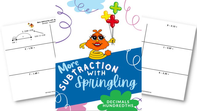 More Subtraction with Springling – Decimals – Hundredths