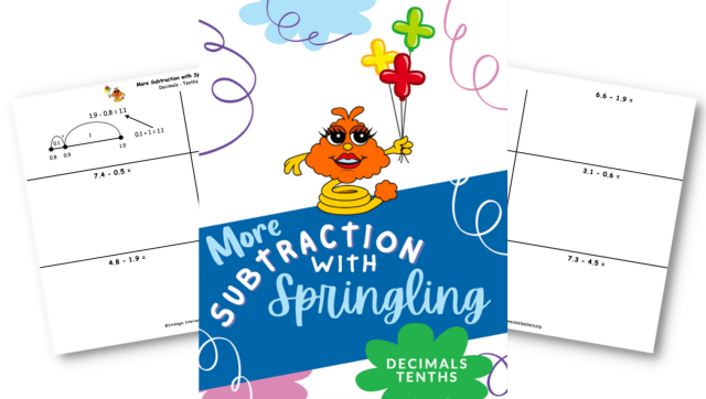 More Subtraction with Springling – Decimals – Tenths