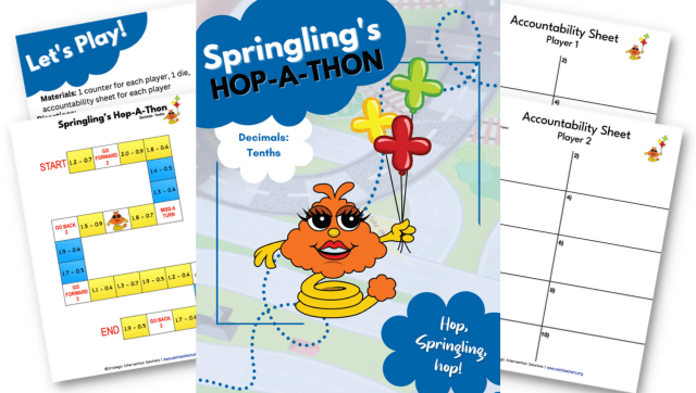 Springling’s Hop-a-Thon – Decimals – Tenths