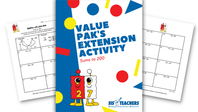 Value Pak’s Extension Activity – Sums to 200