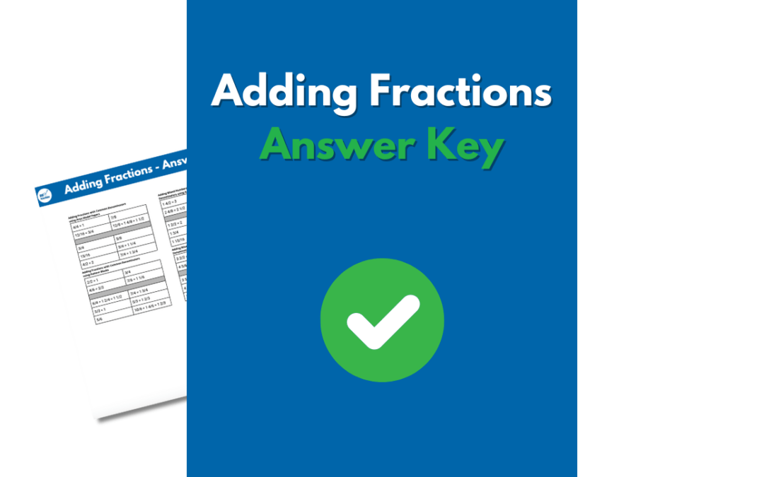 Adding Fractions – Answer Key – 4th Grade