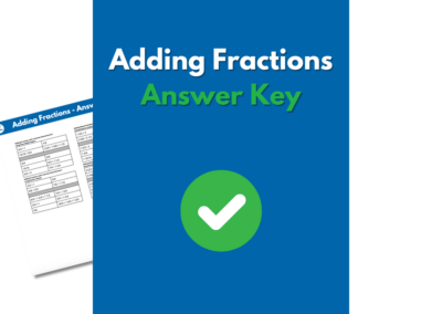 Adding Fractions – Answer Key – 4th Grade