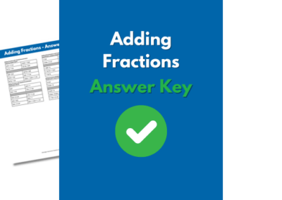 Adding Fractions – Answer Key – 5th