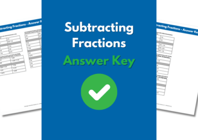 Subtracting Fractions – Answer Key – 5th