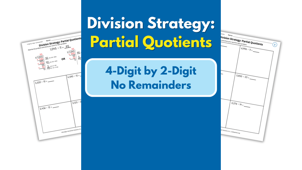 Partial Quotients – 4-Digit by 2-Digit – No Remainders