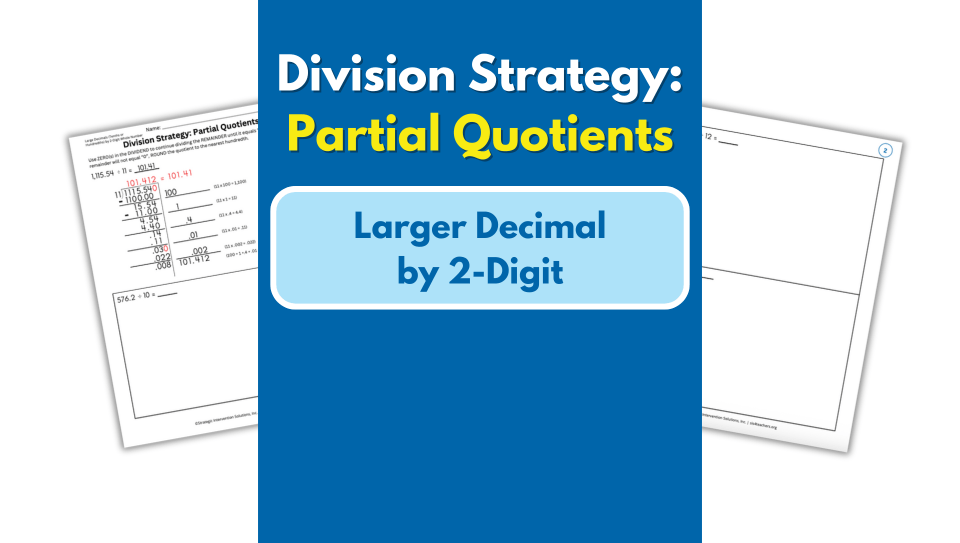 Partial Quotients – Decimal (Larger) by 2-Digit