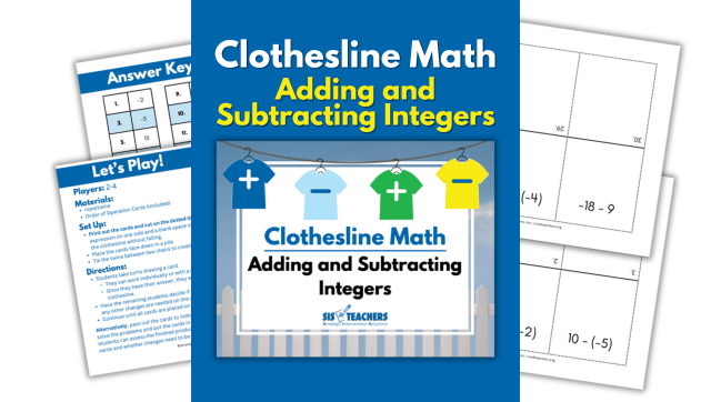 Clothesline Math – Adding and Subtracting with Integers