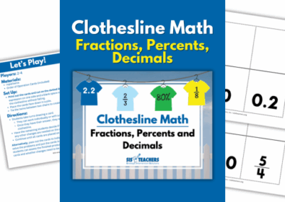 Clothesline Math – Fractions, Percents, Decimals