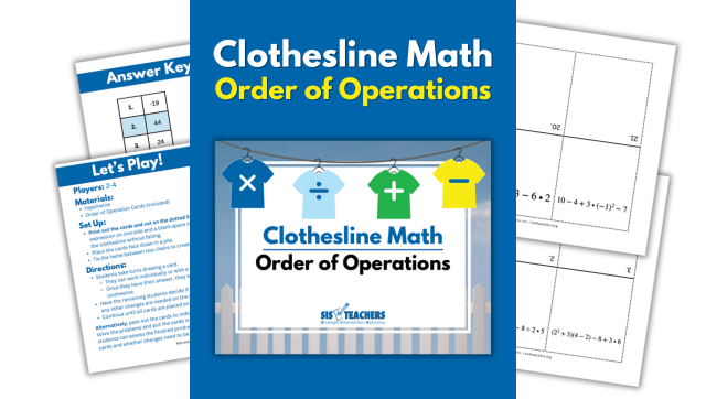Clothesline Math – Order of Operations