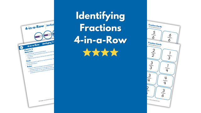 Identifying Fractions: 4-in-a-Row