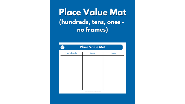 Place Value Mat (hundreds – no 10-frames)